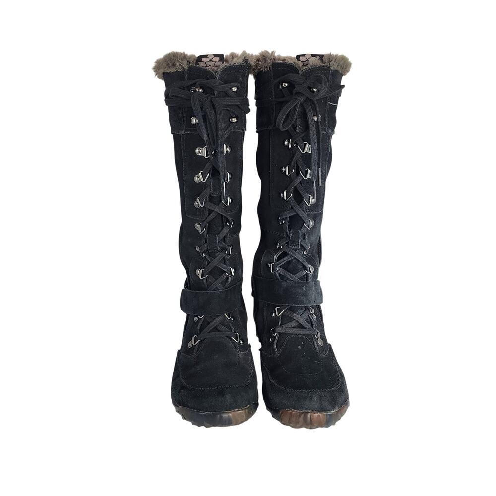 Black Suede Allpine Tundra Tall Laced Snow Winter Waterproof Boots Cushe Size 9